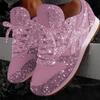 Tenis Blancos con Brillo para Mujer Zapatos Casuales para Mujer