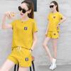 Moda de Verano Camiseta Holgada de Manga Corta + Pantalones Cortos Traje Deportivo Casual Estilo Coreano para Mujer Dos Piezas Casual Estilo Coreano para Mujer