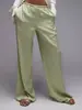 Comercio Transfronterizo Moda Mujer Nuevo Estilo Satín Holgado Pantalones de Pierna Ancha