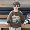Moletom Infantil Outono 2026 Novo Estilo Crianças Outono Manga Longa Roupa de Bebê Estilo Primavera e Outono Roupas de Outono para Meninos Frescas e Bonitas