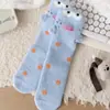 Meias de Outono e Inverno para Mulheres, Meia até o Meio da Panturrilha em Lã Australiana com Desenho de Peixe Feio, Meias Largas com Desenhos Animados Feios e Fofos em 3D, Meias para Casa
