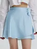 Falda Satinada Línea A de Amazon 2026 Estilo Nuevo Falda Bodycon con Abertura y Lazo, Falda Tallas Grandes que Te Hace Ver Delgado