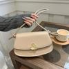 Moda Retro Ropa de Trabajo Color Sólido Texturizado Bolso Cruzado de un Solo Hombro para Mujer 2025 Principios de Primavera Nuevo Elegante Bolso de Mujer Versátil para Mujer