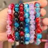 Pulsera de cuentas de palomitas de maíz de dos colores degradados de 10 mm suministro al por mayor texto para jugar alrededor del dedo placa blanda pulsera de cristal floral de cristal