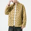 Otoño e invierno 2022 Nuevo estilo chino hebilla hecha a mano serpiente grande dorado digital cinco colores Moda nacional ajustado chaqueta traje Tang para hombre