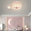 Lámpara Creativa para Habitación Infantil Niña Niño Corona Lámpara de Techo para Dormitorio Moda Escandinava Habitación Lámpara de Techo LED de Dibujos Animados