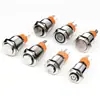 Botón de Pin de Autoreinicio de 19 mm Impermeable 15A Alto Corriente Interruptor de Botón Metálico Cabeza Plana Interruptor Redondo