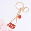 Carteira Coração Estilo Coreano Luxo Leve Transfronteiriça Chaveiro de Carro Pequeno Pingente Acessório Strass Metal Chaveiro de Bolsa Feminina