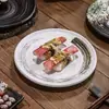 Comercio exterior transfronterizo cerámica japonesa plato roscado para sushi plato para mesa escupidera plato para huesos negro vajilla china y occidental comerciantes tazón grande al por mayor