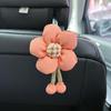 Gancho para coche linda flor de tela multifunción asiento de coche fila trasera almacenamiento gancho invisible para coche mujer