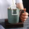 Taza Retro Estilo Ins Esmalte Degradado Cerámica Gruesa Creativa Taza de Café de Alto Valor de Color Cuerpo Alto Taza de Agua Cerámica para el Hogar