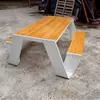 Parque de Salida Banco para Exteriores Asiento con Acabado de Acero Inoxidable Asiento de Ocio para Paisajismo de Patio Exterior Banco de Jardín