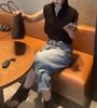 25722 Xin Da Ai Mei Yuan 2025 Verano Nuevo Top de Color Sólido con Cuello Polo con Sentido del Diseño Tendencia Jeans de Pierna Ancha
