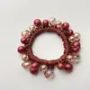 Faixa de Cabelo Pulseira de Contas Foscas Estilo Coreano Dupla Finalidade Nova Faixa de Cabeça Elástico de Cabelo Corda de Cabelo Baixa Bola Feminina