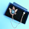 Corrente de Colar Broche de Desenho Animado Coroa Âncora Dourado Prateado Pingente Acessórios para Bolsa Alfinete de Casal Original e Requintado