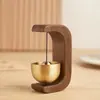 Adorno de Carrillón de Viento de Madera Maciza y Latón, Decoración Creativa de Escritorio, Campana Recordatoria de Lujo Ligero para Entrada, Decoración para el Hogar Estilo Chino Nuevo