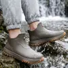 Novas galochas curtas estilo alemão para homens e mulheres, sapatos de trabalho impermeáveis para casais, adequados para pesca e uso na cozinha, leves, baixos, de sola grossa