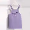Traje de falda con tirantes para niña 2025 verano nuevo estilo niña moderna kulomi vestido de manga corta conjunto de dos piezas