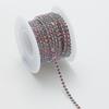 Cadena de joyería para arte de uñas transfronteriza DIY garra taladro perla cadena de diamantes super flash chapado color degradado cadena de garras decoración lujo ligero rollo completo