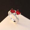 Zhen Rong desea el más vendido color popular europeo y americano anillo de circonita con forma de doble corazón de amor chapado en plata s925 anillo de circonita