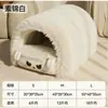 Novo Ninho de Gato Grande Espessado Aquecimento de Inverno Semi-Fechado Lavável Segurança Universal Quatro Estações Ninho para Animal de Estimação