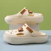 Sapatos Furados Femininos de Verão de Cintura Alta Antiderrapantes Respiráveis Chinelos Sola Grossa de EVA Fofos Resistentes ao Desgaste Pés Sem Cheiro Chinelos Baotou