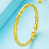 Explosiones Transfronterizas Pulsera Abierta de Perlas de 5 mm Estrella del Cielo para Bebé Pulsera de Perlas Redondas Chapada en Oro de Latón Joyería de Oro de Arena de Vietnam