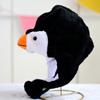 Gorro de Protección para los Oídos de Otoño e Invierno, Gorro Informal Cálido de Pingüino Pequeño, Gorro de Dibujos Animados para Actuaciones Escolares Infantiles, Gorro para Selfies para Mujeres