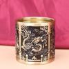 Adornos Chengxiang de dragón y fénix de latón, tallado Baifu, mesa de té, estuche de cobre puro para bolígrafos, decoración de escritorio, lote de productos de cobre puro y sólido.