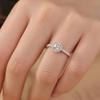 Celebridad de Internet Anillo de Boca Viva Chapado en Platino Explosivo Bolso Cuadrado Redondo Clásico Anillo de 1 quilate Anillo de Zirconia de Ocho Corazones y Ocho Flechas para Mujer