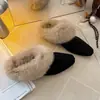 Zapatos de tacón grueso de moda súper bonitos con pelo para mujer 2026 nuevo otoño e invierno retro para exteriores botas de nieve sin cordones zapatillas de media caña