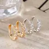 Amazon Best-Seller Transfronterizo Elegantes Pendientes Redondos de Cobre con Circonita en Forma de Corazón Pendientes de Mujer Exquisitos de Moda