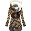 Venta caliente transfronteriza 2023 nuevo abrigo de trench para mujer invierno engrosado estilo europeo y americano con capucha estampada de rombos 3D abrigo al por mayor
