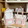 Mochila de nuevo estilo para niñas, en color azul, con un diseño elegante, múltiples compartimentos, adecuada para estudiantes de primaria de 3º a 5º grado, un juego de dos piezas y un estilo moderno tipo "bolsa de dolor".