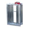 Compuerta cortafuegos eléctrica de 280 grados, normalmente abierta, de chapa galvanizada, con escape de humo bidireccional.