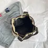 Bolso de lona para mujer de estilo coreano, moderno, bolso de mano para el hombro, bolso casual moderno y simple para mujer, bolso tipo cubo artístico de mano