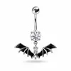 E-commerce transfronteiriço anel de umbigo com caveira rosa e diamante prego de umbigo para festa de Halloween joia para piercing no umbigo