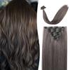 Set de Siete Piezas de Extensiones de Cabello Largo Lacio Transfronterizo de Comercio Exterior Europeo y Americano para Aumentar el Volumen del Cabello, Extensiones de Cabello Realistas Invisibles Naturales para Comercio Exterior