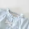Cortavientos para Niña Primavera y Otoño Nuevo Elegante Estilo Coreano Niña Pequeña Patchwork Encaje Capullo de Flor Top