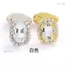 Hebilla de Cristal Soldada con Forma Especial Ovalada Aro Garra de Metal Taladro DIY Cabeza de Taladro Cosida a Mano Diadema Accesorios para Equipaje Zapatos