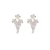 Brincos Pendentes de Zircônia em Formato de Flor Prateada de Alta Qualidade, Modernos, Exquisitos e Elegantes, Joias Populares Estilo Influenciador