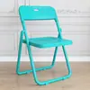 Silla Plegable para Uso en Casa, Silla de Plástico Moderna y de Moda para Fotos, Silla para Dormitorio, Oficina, Reuniones, Capacitación, Exterior con Respaldo, Venta al por Mayor