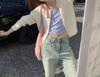 Cardigan Tricot Gola Redonda Botão Pequeno Dourado Estilo Retrô Suave Feminino 2024 Outono e Inverno Solto Casual Básico Suéter Jaqueta Versátil