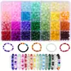 Set de 24 Rejillas de Cuentas Redondas de Vidrio de 8 mm, Cuentas Jelly, Cuentas Burst, Accesorios para Pulseras de Joyería Hecha a Mano DIY