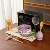 Set de Regalo de Cerámica para Té Matcha Caja de Regalo Set Tazón Matcha Cuadriculado Batidor de Té Caja de Regalo Estilo Ins Exclusivo Transfronterizo para Europa y América