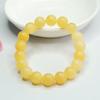 Pulsera de Jade Beige Natural Guan Yu Pulsera de Cuentas Redondas de Jade Joyería Étnica Fábrica Venta al por Mayor Dropshipping S3121408
