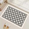 Alfombra antideslizante de baño de cuadros en blanco y negro estilo británico, alfombrilla absorbente de secado rápido para pies, resistente a las manchas de baño, fácil de cuidar, alfombrilla de suelo de tierra de diatomeas