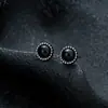 Pendientes de Racimo Completamente Diamantados de Nuevo Estilo Transfronterizos para Hombres, Modernos y Versátiles, Pendientes de Flor de Iris de Alta Gama en Forma de Cruz para Mujeres