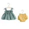 Traje de niña Verano Nuevo Bebé Femenino Estilo Coreano Chaleco sin Mangas Pantalones Casuales de Lunares Conjunto de Dos Piezas para Comercio Exterior