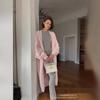 Otoño/Invierno 2024 Estilo Europeo y Americano Transfronterizo Traje de suéter europeo y americano para mujer Cárdigan largo suelto alargado de imitación de marta